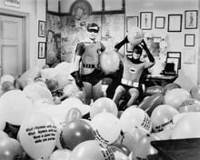Batman 1966 TV series Burt Ward & Adam West in balloon filled room 8x10 photo