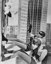 Batman TV Burt Ward & Adam West scale building Santa opens window 8x10 photo