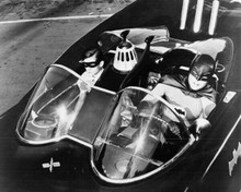 Batman 1966 TV series Adam West at wheel of Batmobile Burt Ward in 8x10 photo