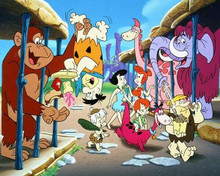 The Flintstones animated TV Fred Wilma Barney Betty & kids visit zoo 8x10 photo