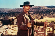 Lee Van Cleef points gun as Angel Eyes The Good The Bad & The Ugly 8x10 photo