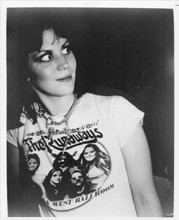 Joan Jett circa 1975 wears The Runaways t-shirt 8x10 inch photo