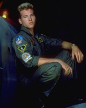 Val Kilmer classic role as Ice Man Kazansky on plane wing Top Gun 8x10 photo