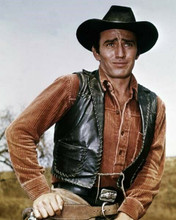 James Drury poses with hand on gunbelt as The Virginian 8x10 inch photo
