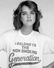 Brooke Shields wears non smoking t-shirt 1980's portrait 8x10 inch photo