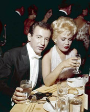 Sandra Dee & Bobby Darin mid 1960's sit at dinner table Hollywood 8x10 photo