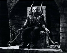 Bride of Frankenstein Boris Karloff as Frankenstein shackled to chair 8x10 photo