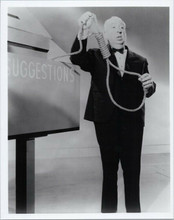 Alfred Hitchcock in tuxedo holding rope noose Alfred Hitchcock Show 8x10 photo