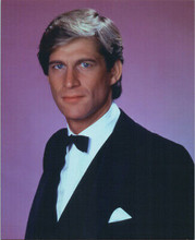 Manimal 1983 TV series Simon MacCorkindale studio portrait in tuxedo