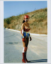 Lynda Carter full length pose as Wonder Woman in outfit and helmet 8x10 photo