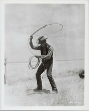 James Dean rare on set of Giant between takes practicing lasso 8x10 photo