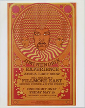 Jimi Hendrix Experience vintage 1980's 8x10 photo poster art Fillmore East May