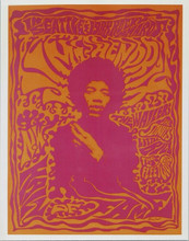 Jimi Hendrix in Seattle psychedelia vintage poster artwork 8x10 photo from 70's