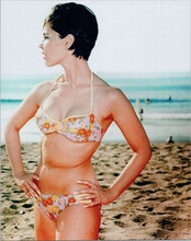 Yvonne Craig in her bikini posing on beach Batgirl from Batman TV series 8x10