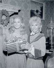 The Big Valley Christmas episode Linda Evans Barbara Stanwyck hold gift 8x10