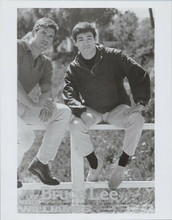 The Green Hornet TV stars Bruce Lee & Van Williams pose on fence 8x10 photo