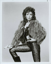 Stepfanie Kramer sexy look in hooker outfit holding police badge Hunter 8x10