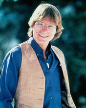 John Denver wears western style waistcoat smiling portrait 8x10 inch photo