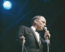 Frank Sinatra Ole' Blue Eyes croons in 1960's concert 8x10 inch photo