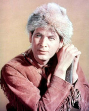 Fess Parker in racoon hat as TV's Davy Crockett 8x10 inch photo