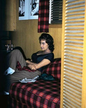 Sophia Loren circa 1950's relaxes in her trailer on set 8x10 inch photo