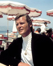 Roger Moore on French Riviera by ocean as Brett The Persuaders 8x10 inch photo