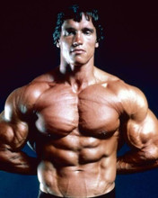 Arnold Schwarzenegger beefcake flexing his muscles Terminator star 8x10 photo