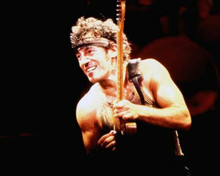 Bruce Springsteen cool The Boss in full swing plays guitar 1980's 8x10 photo