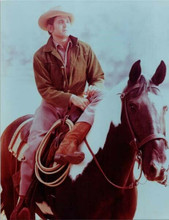Michael landon sits on his horse as Little Joe 1960's era Bonanza 8x10 photo