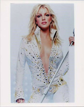 Britney Spears wears Elvis style white jumpsuit 8x10 inch photo