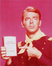Ken Berry points to officer's training manual 8x10 inch photo F Troop tv series