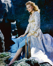 Maureen O'Hara glamorous outdoor pose by stream long red hair flows 8x10 photo