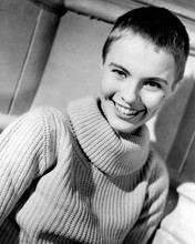 Jean Seberg sporting her short hairdo big smile 1950's early pose 8x10 photo