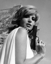 Monica Vitti holds up gun James Bond style portrait Modesty Blaise 8x10 photo