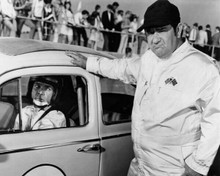 The Love Bug Dean Jones at wheel of Herbie Buddy Hackett by car door 8x10 photo