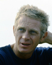 Steve McQueen 1963 portrait in blue sweat-shirt King of Cool 8x10 inch photo