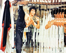 Bruce Lee in kung fu pose by wall of mirrors Enter The Dragon 8x10 inch photo