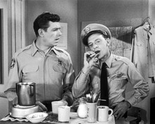 Andy Griffith Show Don Knotts smokes cigar with Andy in kitchen 8x10 inch photo