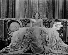 Greta Garbo glamour pose bare shoulders in gown seated 1930 Romance 8x10 photo
