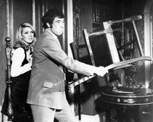 Randall & Hopkirk Deceased Annette Andre behind Mike Pratt with chair 8x10 photo