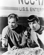 Star Trek William Shatner Leonard Nimoy by Enterprise shuttle craft 8x10 photo