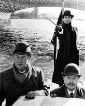 Adventures of Sherlock Holmes Jeremy Brett David Burke on Thames boat 8x10 photo