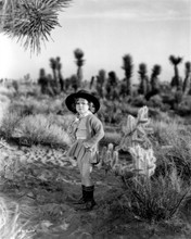 Shirley Temple looks cute in western hat in desert landscape 8x10 inch photo