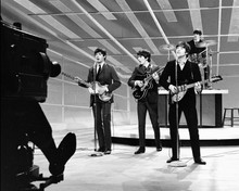 The Beatles perform on live BBC TV 1960's guys in full swing 8x10 inch photo
