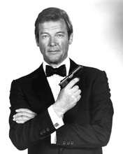 Roger Moore Bond pose gun across chest in tuxedo For Your Eyes Only 8x10 photo