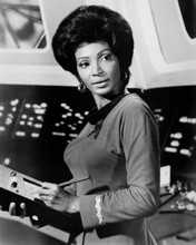 Star Trek classic TV Lt. Uhura with communications pad on Enterprise 8x10 photo