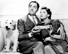 Thin Man movie stars William Powell Myrna Loy & Skippy as Asta Pooch 8x10 photo