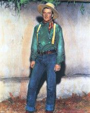 John Wayne early color 8x10 photo in jeans and western shirt 8x10 inch photo