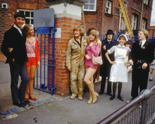 Please Sir British sitcom John Alderton outside school with pupils 8x10 photo