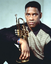 Denzel Washington portrait holding trumpet 1990 Mo' Better Blues 8x10 inch photo